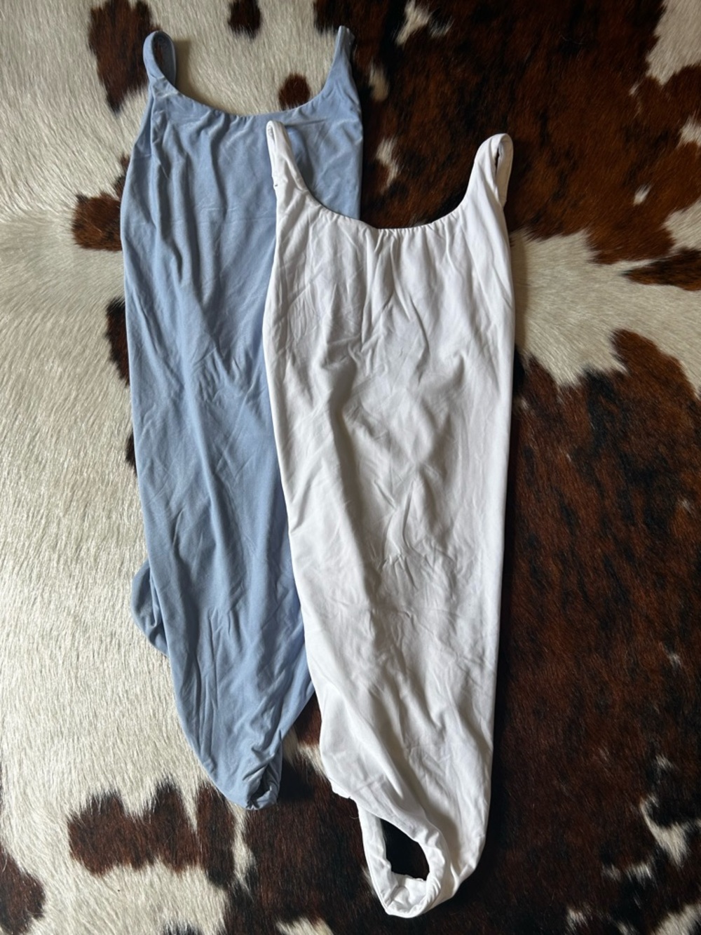 🌷 SMOOTHEZ Light Blue and White High Neck Bodysuits